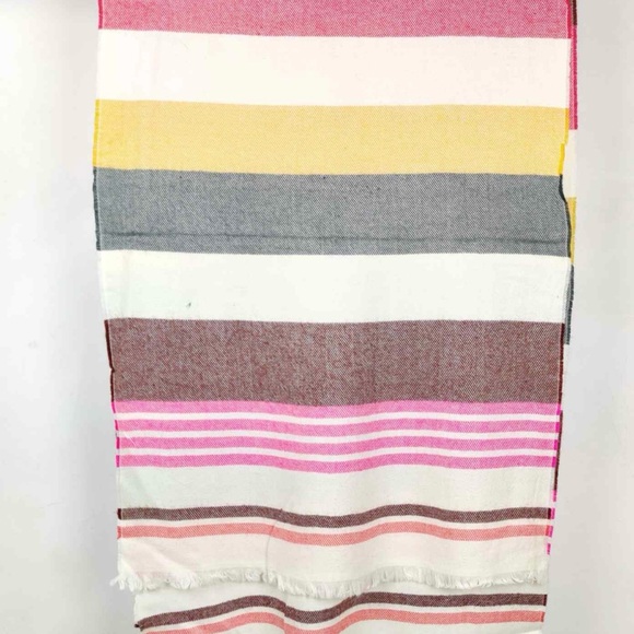 Fringed Multi Colored Striped scarf Long Length - Picture 5 of 5